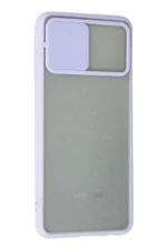 Uray store Samsung Galaxy A02 Kılıf Palm Buzlu Kamera Sürgülü Silikon - Lila - Görsel 3