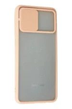 Uray store Samsung Galaxy A02 Kılıf Palm Buzlu Kamera Sürgülü Silikon - Pembe - Görsel 3