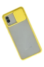 Uray store Samsung Galaxy A02 Kılıf Palm Buzlu Kamera Sürgülü Silikon - Sarı - Görsel 2