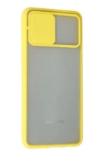 Uray store Samsung Galaxy A02 Kılıf Palm Buzlu Kamera Sürgülü Silikon - Sarı - Görsel 3