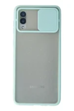 Uray store Samsung Galaxy A02 Kılıf Palm Buzlu Kamera Sürgülü Silikon - Turkuaz