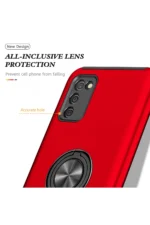 Uray store Samsung Galaxy A02S Kılıf Elit Yüzüklü Kapak - Kırmızı - Görsel 4