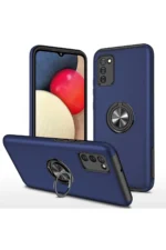 Uray store Samsung Galaxy A02S Kılıf Elit Yüzüklü Kapak - Lacivert