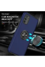 Uray store Samsung Galaxy A02S Kılıf Elit Yüzüklü Kapak - Lacivert - Görsel 5