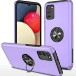 Uray store Samsung Galaxy A02S Kılıf Elit Yüzüklü Kapak - Mor