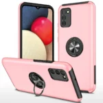 Uray store Samsung Galaxy A02S Kılıf Elit Yüzüklü Kapak - Pembe