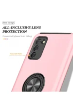 Uray store Samsung Galaxy A02S Kılıf Elit Yüzüklü Kapak - Pembe - Görsel 4