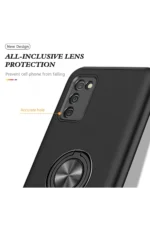 Uray store Samsung Galaxy A02S Kılıf Elit Yüzüklü Kapak - Siyah - Görsel 4