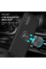 Uray store Samsung Galaxy A02S Kılıf Elit Yüzüklü Kapak - Siyah - Görsel 5