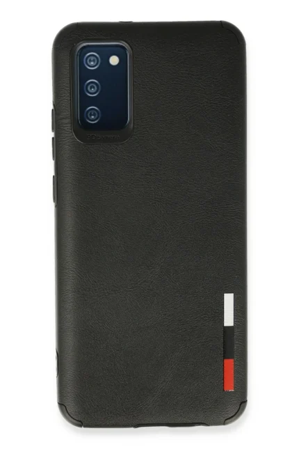 Uray store Samsung Galaxy A02S Kılıf Loop Deri Silikon - Siyah