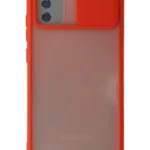 Uray store Samsung Galaxy A02S Kılıf Palm Buzlu Kamera Sürgülü Silikon - Kırmızı