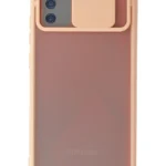 Uray store Samsung Galaxy A02S Kılıf Palm Buzlu Kamera Sürgülü Silikon - Pembe