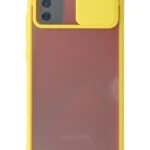 Uray store Samsung Galaxy A02S Kılıf Palm Buzlu Kamera Sürgülü Silikon - Sarı