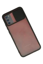 Uray store Samsung Galaxy A02S Kılıf Palm Buzlu Kamera Sürgülü Silikon - Siyah - Görsel 2