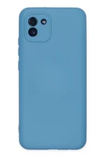 Uray store Samsung Galaxy A03 Kılıf Nano içi Kadife Silikon - Mavi