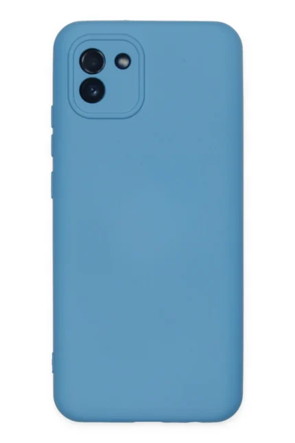 Uray store Samsung Galaxy A03 Kılıf Nano içi Kadife Silikon - Mavi