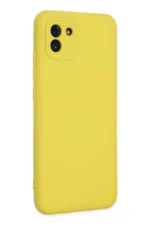 Uray store Samsung Galaxy A03 Kılıf Nano içi Kadife Silikon - Sarı - Görsel 2