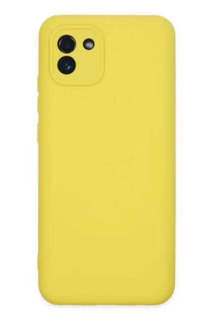 Uray store Samsung Galaxy A03 Kılıf Nano içi Kadife Silikon - Sarı