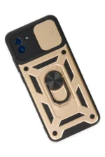 Uray store Samsung Galaxy A03 Kılıf Pars Lens Yüzüklü Silikon - Gold - Görsel 3