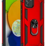 Uray store Samsung Galaxy A03 Kılıf Sofya Yüzüklü Silikon Kapak - Kırmızı