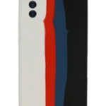 Uray store Samsung Galaxy A03S Kılıf Ebruli Lansman Silikon - Beyaz-Siyah