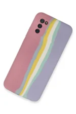 Uray store Samsung Galaxy A03S Kılıf Ebruli Lansman Silikon - Pembe-Lila - Görsel 2