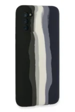 Uray store Samsung Galaxy A03S Kılıf Ebruli Lansman Silikon - Siyah-Lacivert - Görsel 3