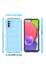 Uray store Samsung Galaxy A03S Kılıf Optimum Silikon - Sky Blue - Görsel 3