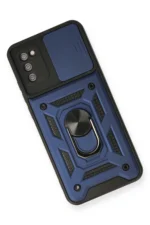 Uray store Samsung Galaxy A03S Kılıf Pars Lens Yüzüklü Silikon - Lacivert - Görsel 3
