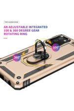 Uray store Samsung Galaxy A03S Kılıf Sofya Yüzüklü Silikon Kapak - Gold - Görsel 5