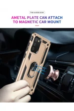 Uray store Samsung Galaxy A03S Kılıf Sofya Yüzüklü Silikon Kapak - Gold - Görsel 7