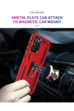 Uray store Samsung Galaxy A03S Kılıf Sofya Yüzüklü Silikon Kapak - Kırmızı - Görsel 7