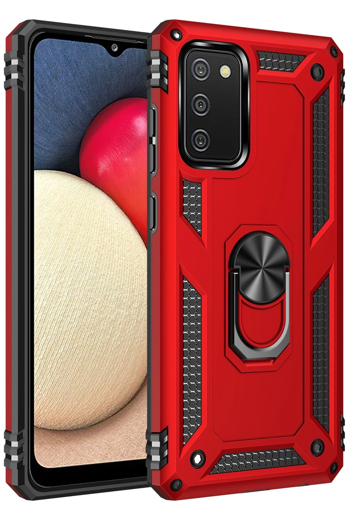 newface-samsung-galaxy-a03s-kilif-sofya-yuzuklu-silikon-kapak-kirmizi-default Uray store Samsung Galaxy A03S Kılıf Sofya Yüzüklü Silikon Kapak - Kırmızı - Görsel 1
