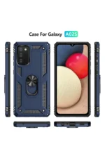 Uray store Samsung Galaxy A03S Kılıf Sofya Yüzüklü Silikon Kapak - Lacivert - Görsel 3