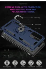 Uray store Samsung Galaxy A03S Kılıf Sofya Yüzüklü Silikon Kapak - Lacivert - Görsel 6