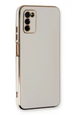 Uray store Samsung Galaxy A03S Kılıf Volet Silikon - Beyaz