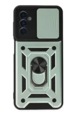 Uray store Samsung Galaxy A04S Kılıf Pars Lens Yüzüklü Silikon - Yeşil