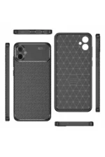 Uray store Samsung Galaxy A05 Kılıf Auto Focus Karbon Kapak - Siyah - Görsel 3