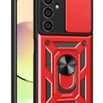 Uray store Samsung Galaxy A05S Kılıf Pars Lens Yüzüklü Silikon - Kırmızı