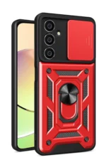 Uray store Samsung Galaxy A05S Kılıf Pars Lens Yüzüklü Silikon - Kırmızı