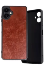 Uray store Samsung Galaxy A06 Kılıf Aras Deri Kapak - Bordo - Görsel 2