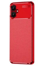 Uray store Samsung Galaxy A06 Kılıf Auto Focus Karbon Kapak - Kırmızı - Görsel 2