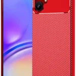 Uray store Samsung Galaxy A06 Kılıf Auto Focus Karbon Kapak - Kırmızı