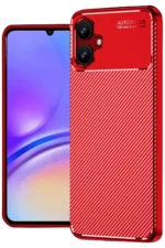 Uray store Samsung Galaxy A06 Kılıf Auto Focus Karbon Kapak - Kırmızı