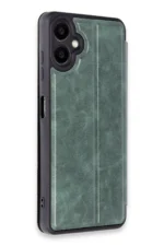 Uray store Samsung Galaxy A06 Kılıf Flip Cover - Koyu Yeşil - Görsel 2