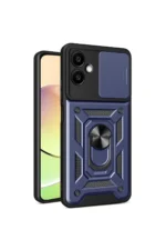 Uray store Samsung Galaxy A06 Kılıf Pars Lens Yüzüklü Silikon - Lacivert