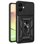 Uray store Samsung Galaxy A06 Kılıf Pars Lens Yüzüklü Silikon - Siyah