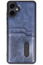Uray store Samsung Galaxy A06 Kılıf Sara Kartvizitli Deri Kılıf - Lacivert