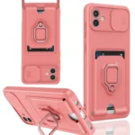 Uray store Samsung Galaxy A06 Kılıf Zuma Kartvizitli Yüzüklü Silikon - Pembe