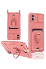 Uray store Samsung Galaxy A06 Kılıf Zuma Kartvizitli Yüzüklü Silikon - Pembe